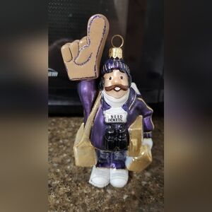 Washington State Huskys Christmas Glass Ornament